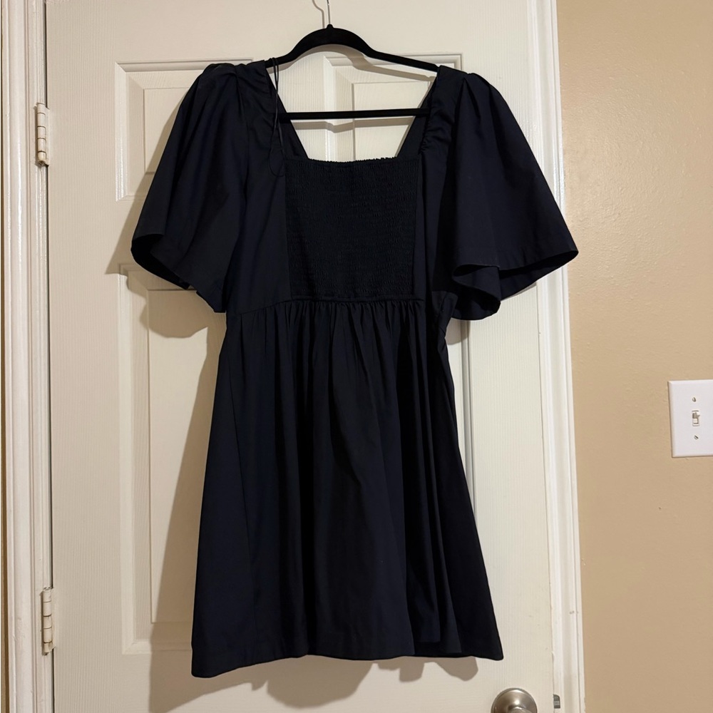 Abercrombie & Fitch Black Mini Dress with Flutter Sleeves - Picture 2 of 4